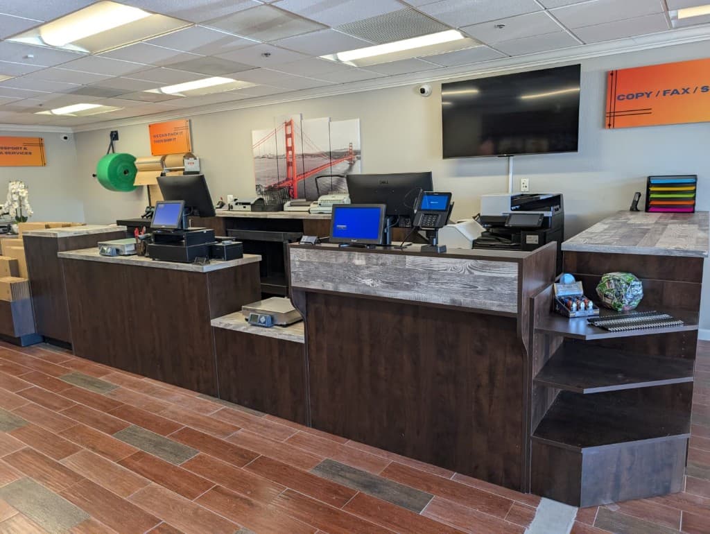 ASAP Shipping Hub store counter and service desk